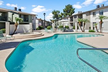 Two swimming pools and spas
